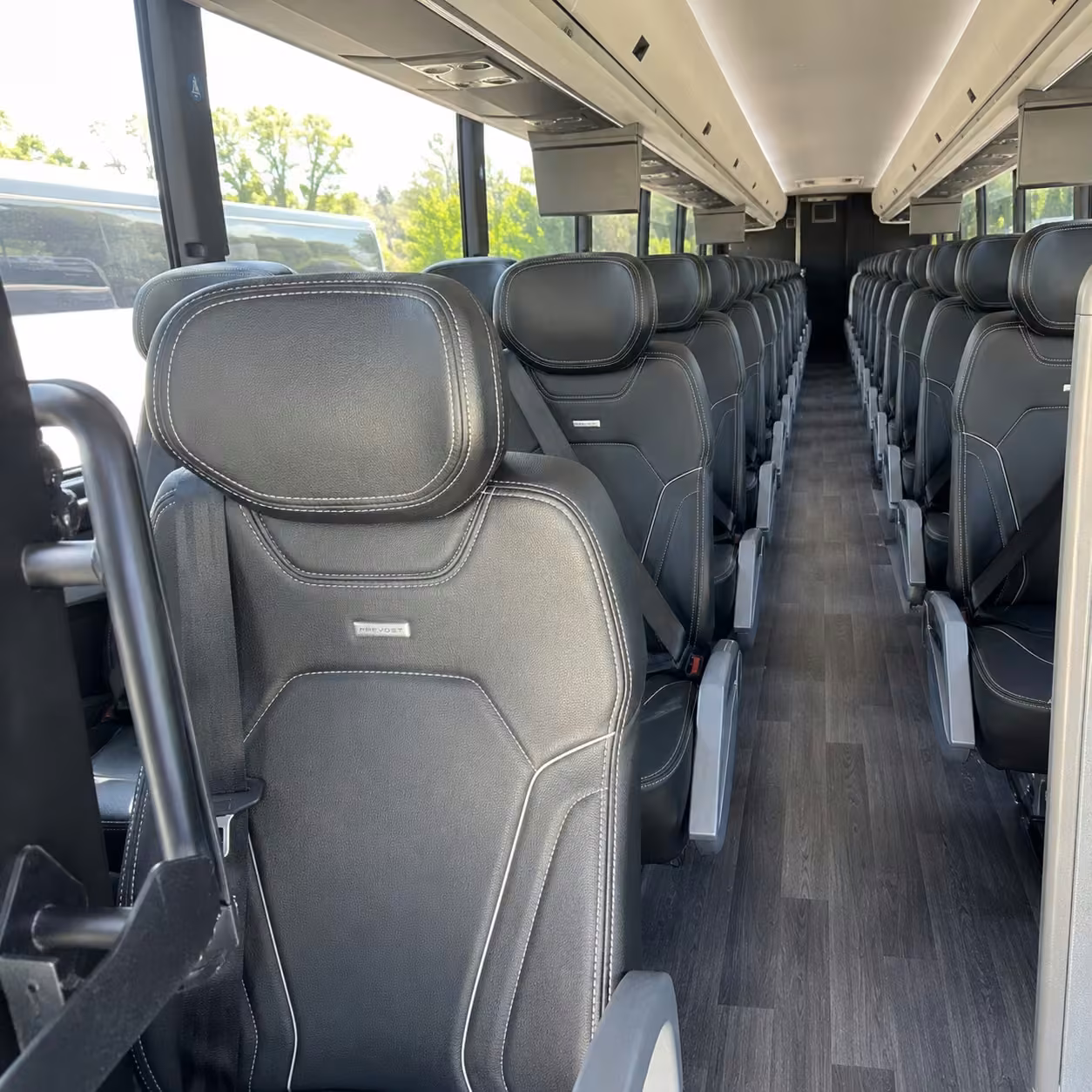 56 passenger charter bus inside